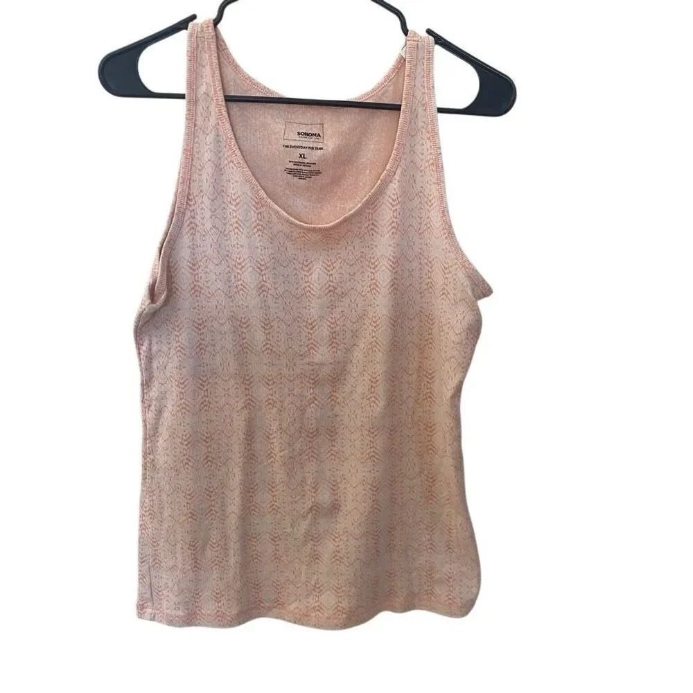 Sonoma the everyday ribbed tank Xl cream pink